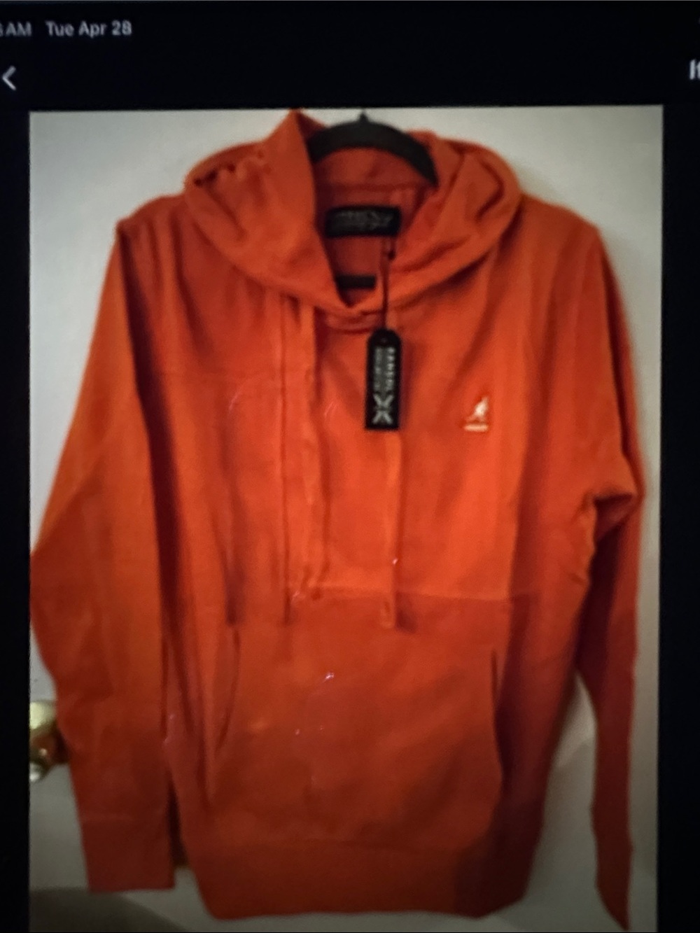 Kangol Orange Hoodie with Black Label